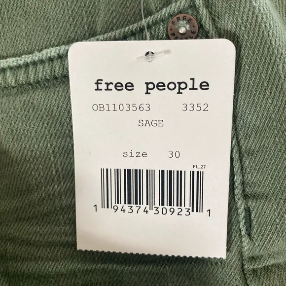Free People Loving Good Vibrations Distressed Denim Shorts in Sage