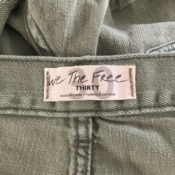 Free People Loving Good Vibrations Distressed Denim Shorts in Sage