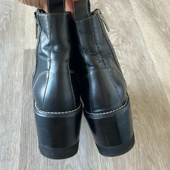 Free People Maverick Lace Up Wedge Boot Black Size 8