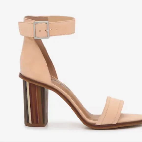 Free People Nude Ankle Strap Sandals