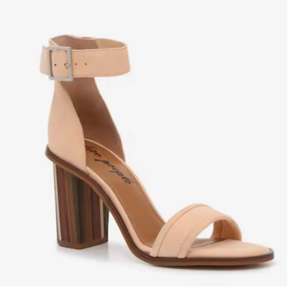 Free People Nude Ankle Strap Sandals