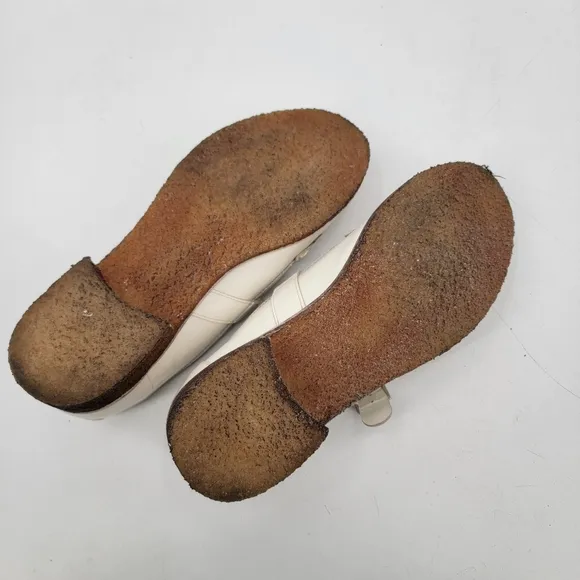 Free People Shoes Size 9.5 White Leather Penny Loafer Mary Janes Preppy Shoes