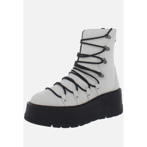 FREE PEOPLE Simone Wedge Boots in Bone