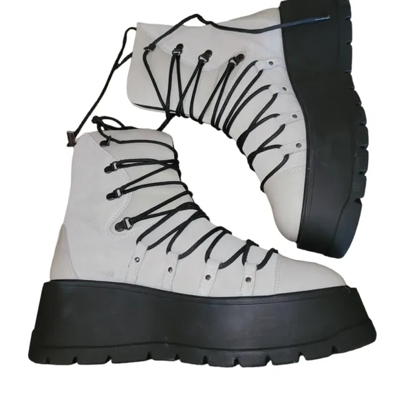 FREE PEOPLE Simone Wedge Boots in Bone