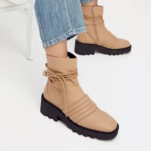 FREE PEOPLE | Tori Padded Moto Boots in Camel Brown