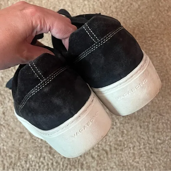 Free People Vagabond Platform Jessie Sneakers in Black Suede Size 7