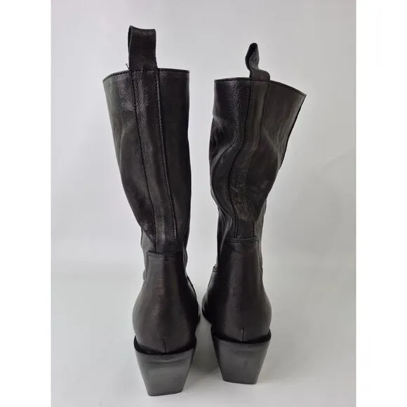 Free People Women's Black Leather Faster Horses Filigree Boots Size 40