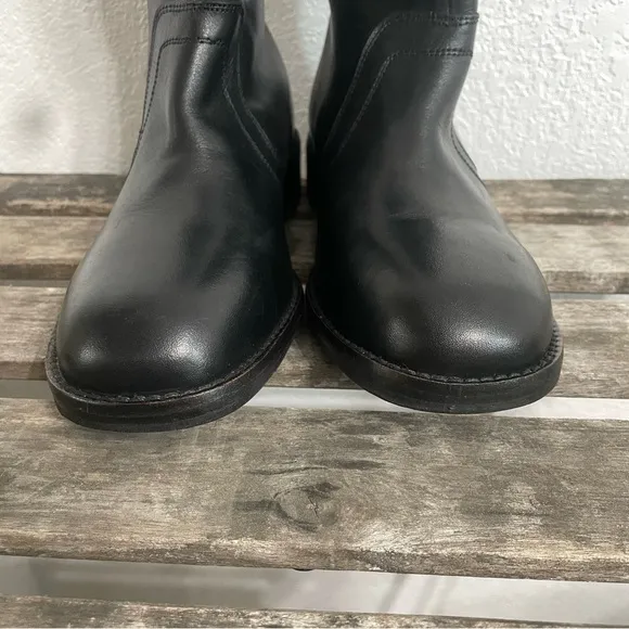 Free People Womens Shoes Boots Black LeatherEaston Equestrian Size 37.5 US 7