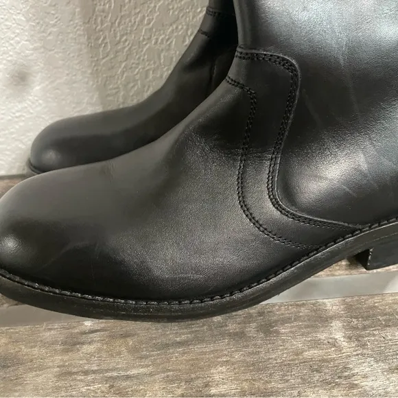 Free People Womens Shoes Boots Black LeatherEaston Equestrian Size 37.5 US 7