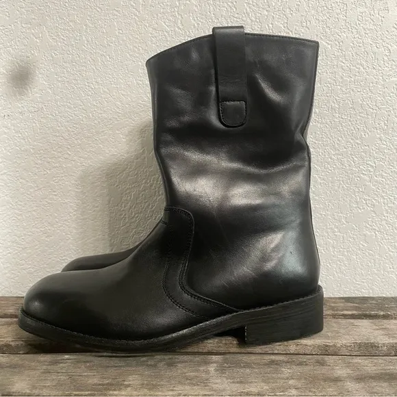 Free People Womens Shoes Boots Black LeatherEaston Equestrian Size 37.5 US 7