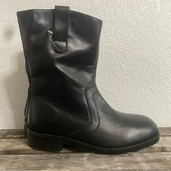 Free People Womens Shoes Boots Black LeatherEaston Equestrian Size 37.5 US 7