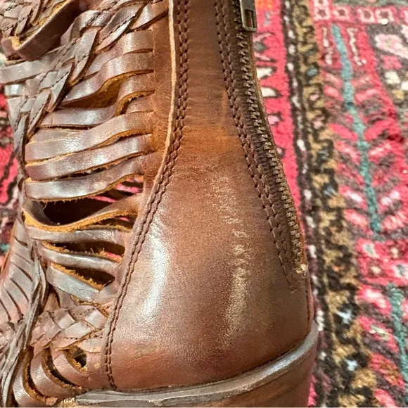 Freebird by Steven BELLA Brown Sandals with heel size 8 boho leather festival