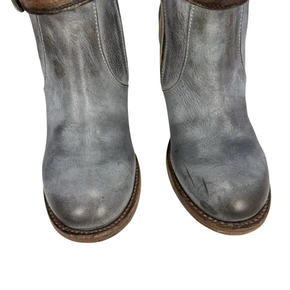 Freebird By Steven Holland Gray Smoke Leather Boots Size 8