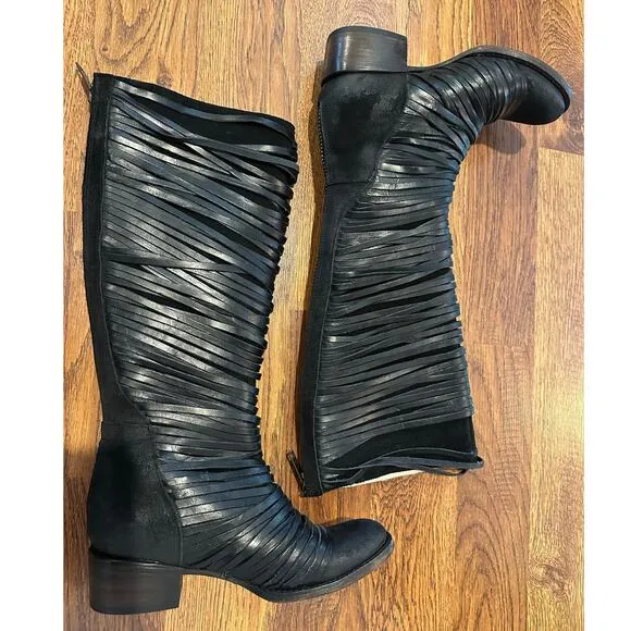 Freebird by Steven Logan Leather Knee High Boots Black Size 6 – Boho Chic