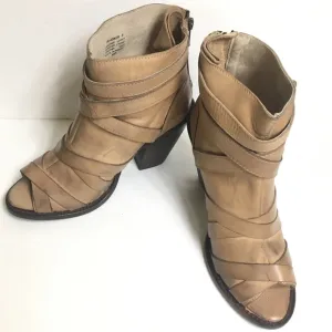 Freebird Joker Leather Peep-Toe Booties Size 8