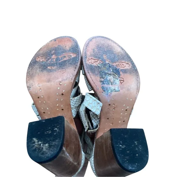 FreeBird Rare Claw White Python Snake Heel Sandals size 8