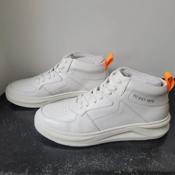 French Connection Chrisley Leather High-Top Sneakers