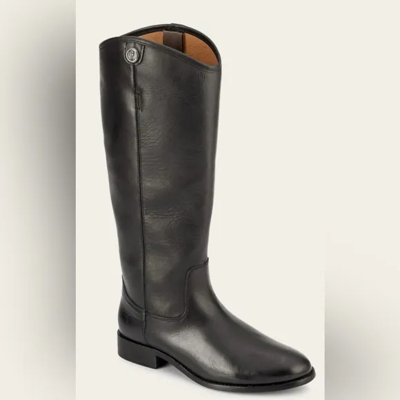 Frye Black Heeled Boots Sleek Leather Design