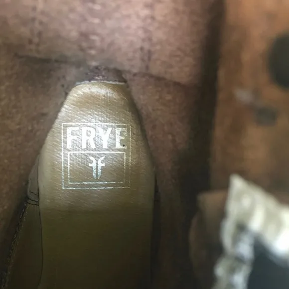 FRYE Boots JAYDEN CROSS ENGINEER Leather Antique Dark Brown Distressed Size 7.5