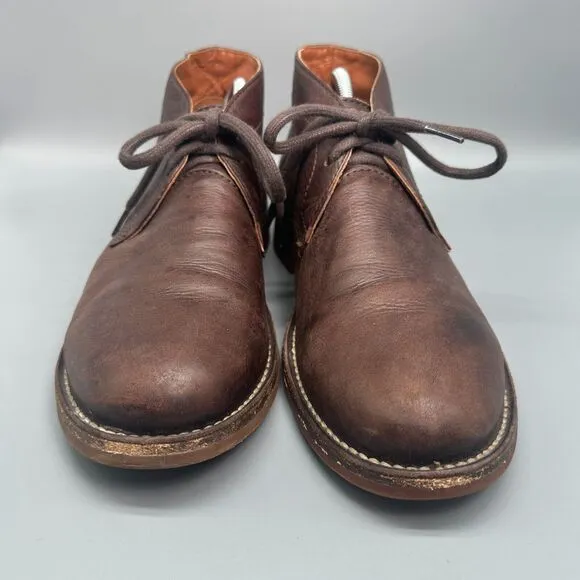 FRYE Bowery James Men's size 9 Dark Brown Leather Chukka Boots Lace Shoes Ankle