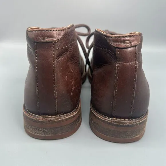 FRYE Bowery James Men's size 9 Dark Brown Leather Chukka Boots Lace Shoes Ankle