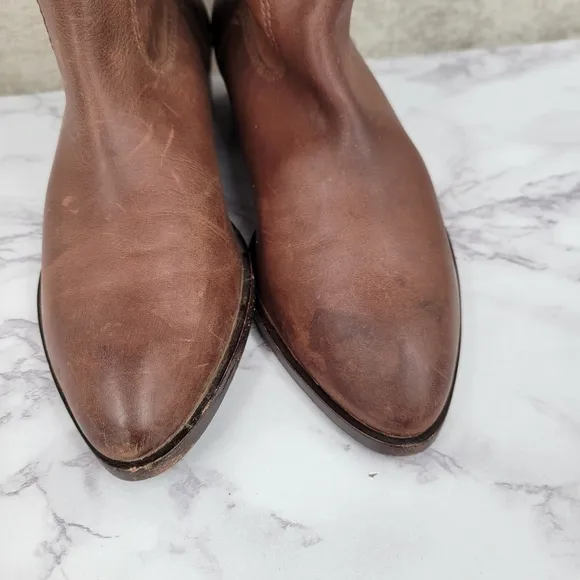 Frye Brown Leather Cowgirl Cowboy Western Boho Women's Riding Boots