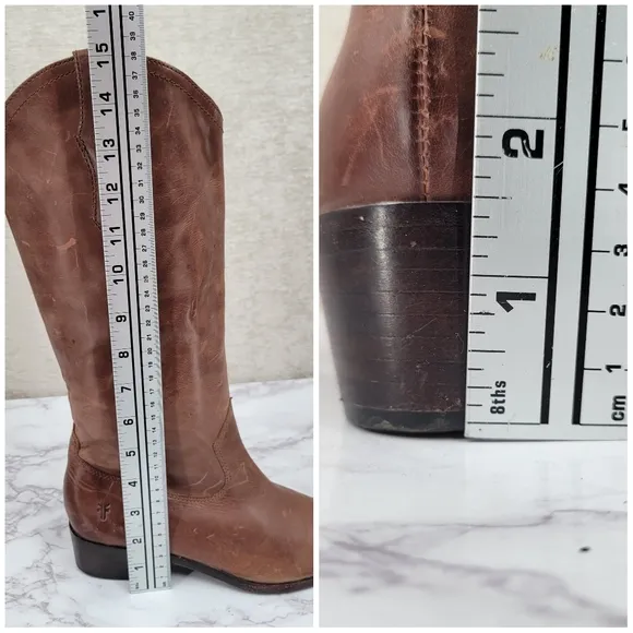 Frye Brown Leather Cowgirl Cowboy Western Boho Women's Riding Boots