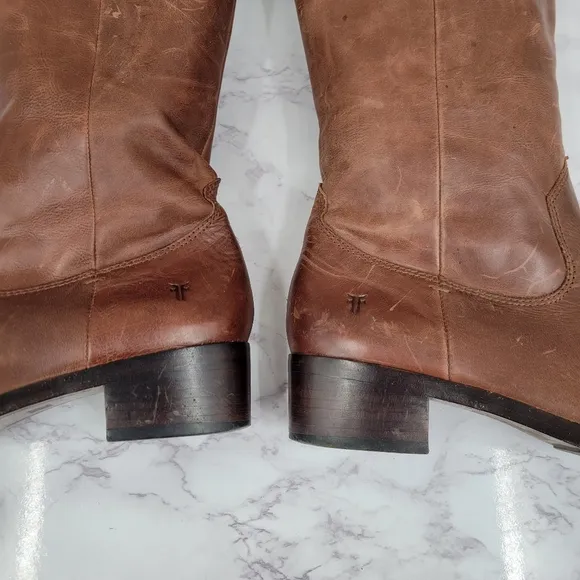 Frye Brown Leather Cowgirl Cowboy Western Boho Women's Riding Boots