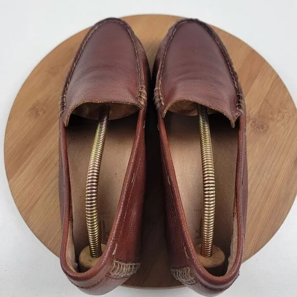 Frye Brown Leather Slip On Loafers Mens Size 10