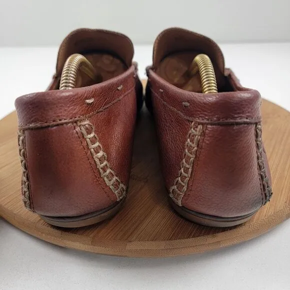 Frye Brown Leather Slip On Loafers Mens Size 10