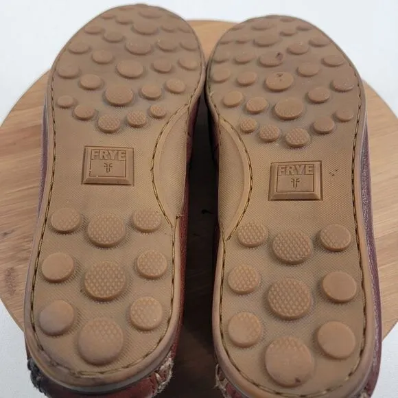 Frye Brown Leather Slip On Loafers Mens Size 10