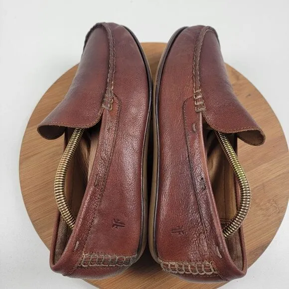 Frye Brown Leather Slip On Loafers Mens Size 10