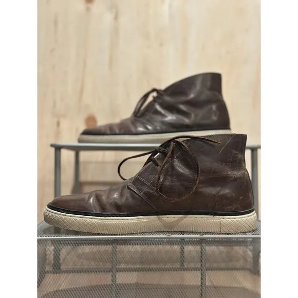 Frye Chukka Essex Gates Leather Cognac Brown Leather High-Top Size Mens 10.5