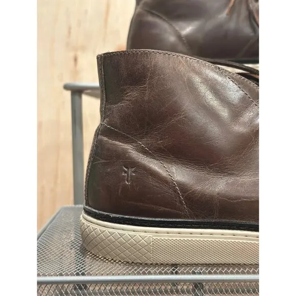 Frye Chukka Essex Gates Leather Cognac Brown Leather High-Top Size Mens 10.5