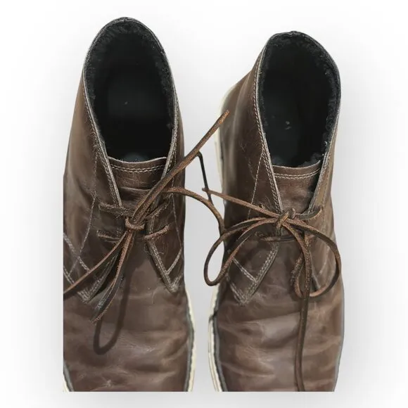 Frye Chukka Essex Gates Leather Cognac Brown Leather High-Top Size Mens 10.5