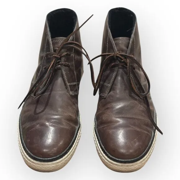 Frye Chukka Essex Gates Leather Cognac Brown Leather High-Top Size Mens 10.5