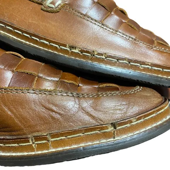 Frye Corsica Woven Moccasin Leather Slip-On Shoes‎ Women's Size 8 Brown