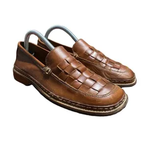 Frye Corsica Woven Moccasin Leather Slip-On Shoes‎ Women's Size 8 Brown