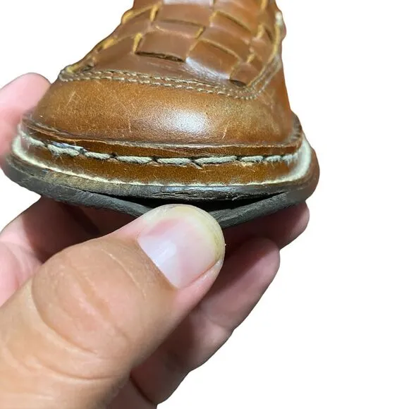 Frye Corsica Woven Moccasin Leather Slip-On Shoes‎ Women's Size 8 Brown