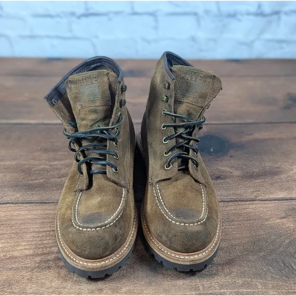 Frye Dakota Mid Lace Leather Boots Moc Toe Casual Work Brown Mens Size 8