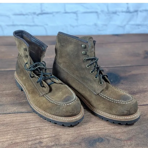 Frye Dakota Mid Lace Leather Boots Moc Toe Casual Work Brown Mens Size 8