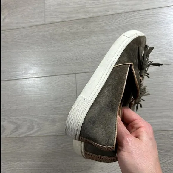 Frye Gemma Tassel Leather Slip On Loafers Shoes