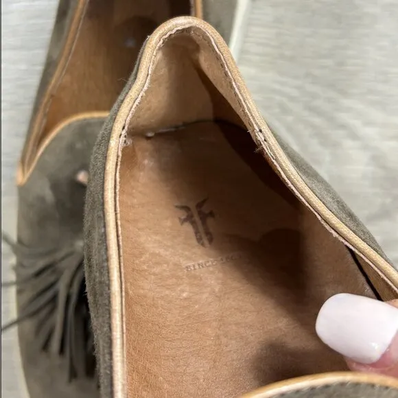Frye Gemma Tassel Leather Slip On Loafers Shoes