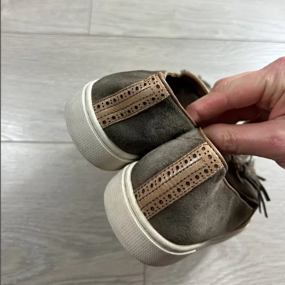 Frye Gemma Tassel Leather Slip On Loafers Shoes