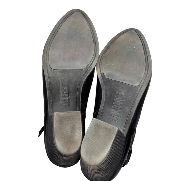 Frye Judith Black Leather Double Zip Ankle Booties Boots