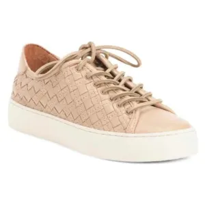 FRYE Lena Woven Low Lace Sneakers platform. Leather lace minimalist modern 9.5