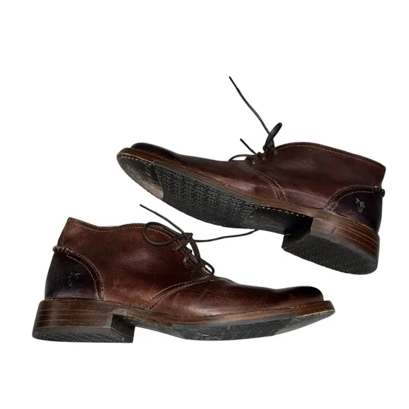 Frye Men’s Oliver Brown Leather Lace Up Chukka Boots size 11