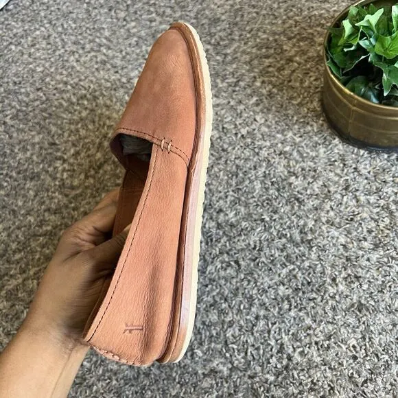 Frye Milly A Line Flats Brown Whiskey Leather Slip on Shoes Women's Size 10