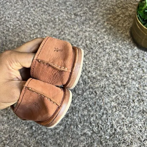 Frye Milly A Line Flats Brown Whiskey Leather Slip on Shoes Women's Size 10
