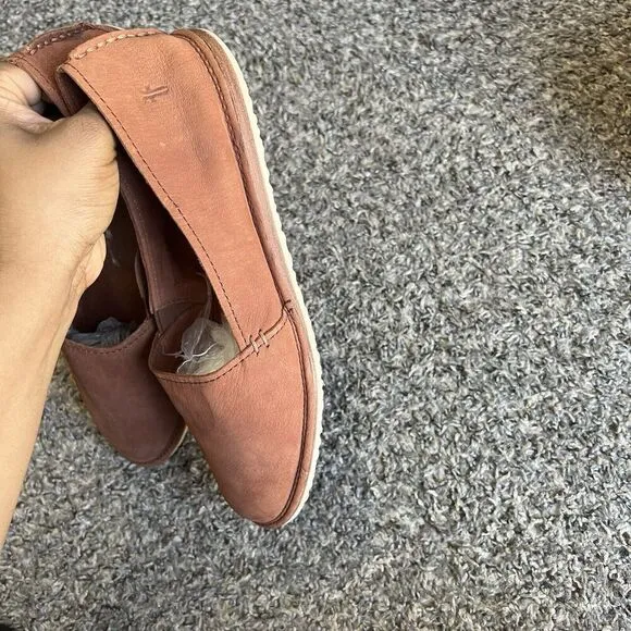 Frye Milly A Line Flats Brown Whiskey Leather Slip on Shoes Women's Size 10